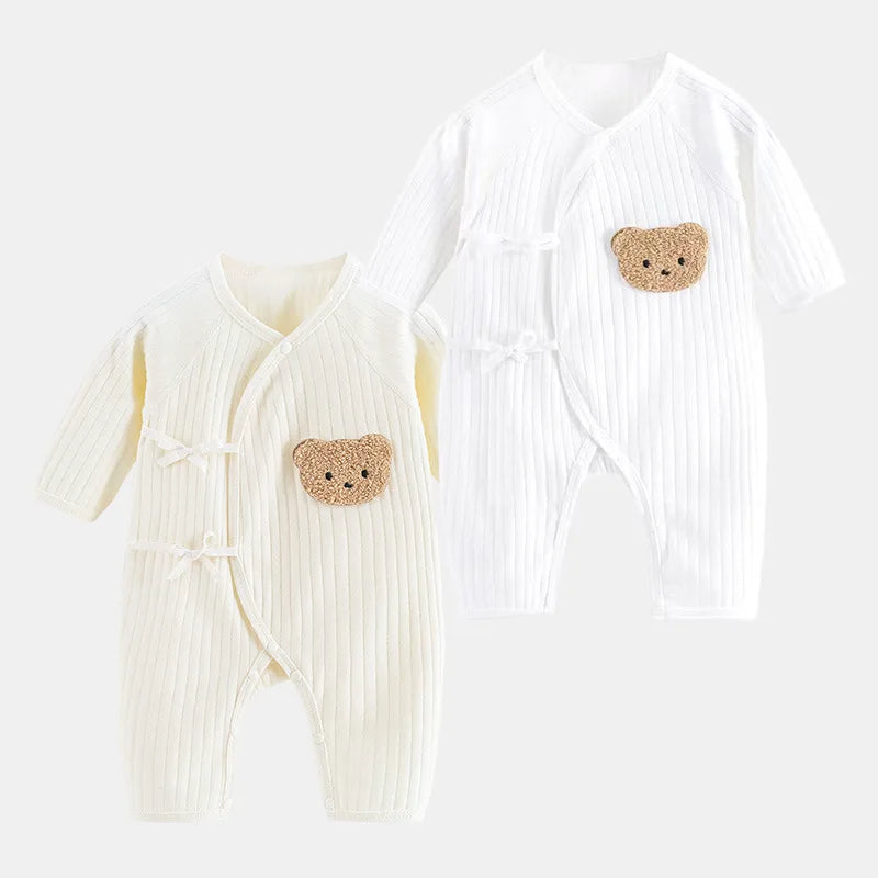 Boucle Bear Ribbed Romper